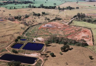 Vista aérea do antigo Aterro Sanitário de São Carlos